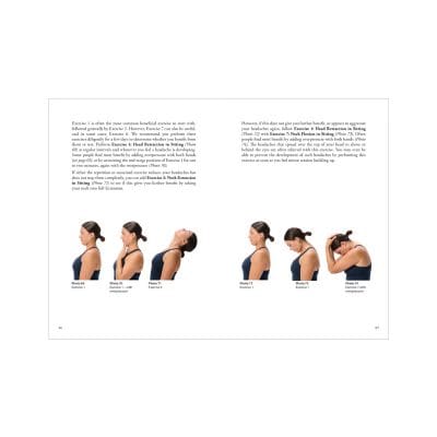 Treat Your Own Neck 6th Edition illustrated pages explaining cervical spine movement