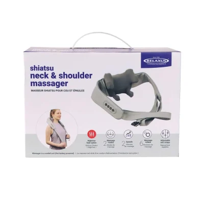 Box packaging of the Relaxus Shiatsu Neck & Shoulder Massager