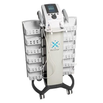 Richmar TheraTouch UX2 ultrasound system with optional therapy cart shown
