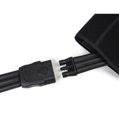 Close-up of Cryon-X shoulder wrap hose attachment connected to the control unit
