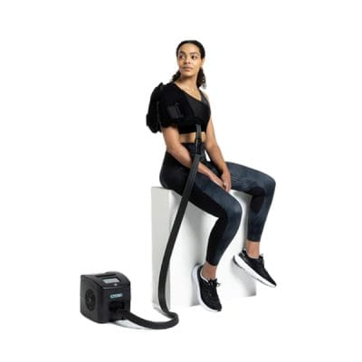 Cryon-X One shoulder cold compression therapy unit with control machine and shoulder wrap