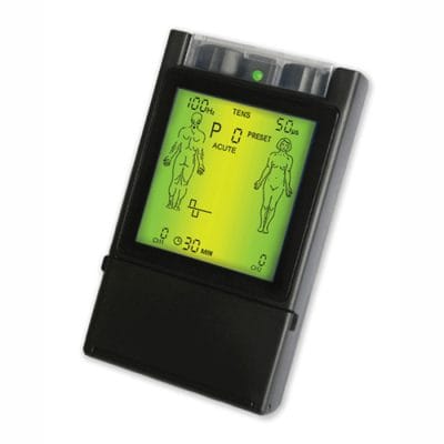 StimTec Target portable TENS EMS combination device angled view on white background