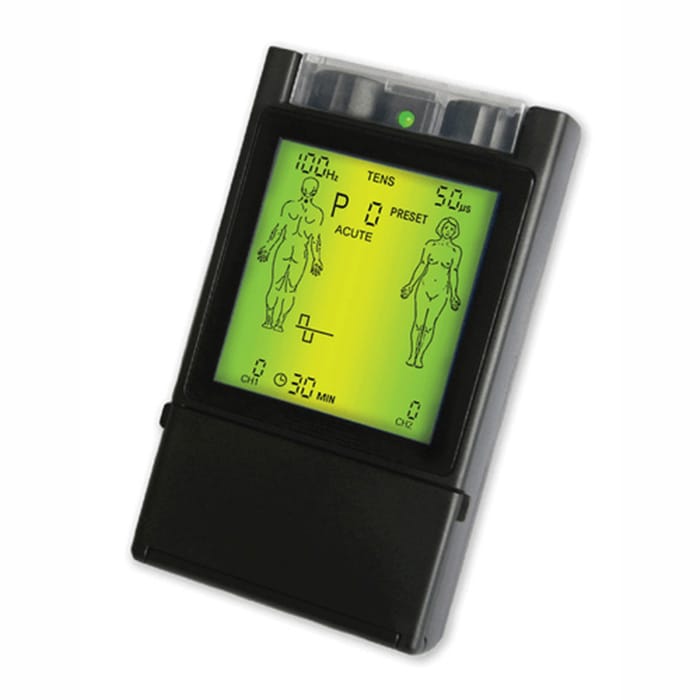 StimTec Target portable TENS EMS combination device angled view on white background