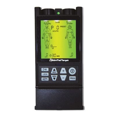 StimTec Target TENS and EMS dual channel electrotherapy unit front view