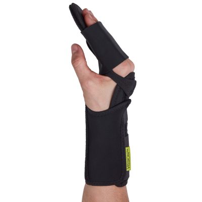 Textile hand splint with adjustable aluminum stay for POSI positioning