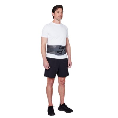 Aspen FLX 627 Lumbar Brace front view person using it for back pain