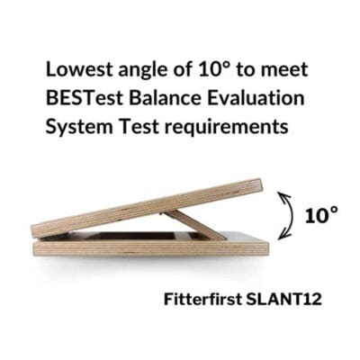 10° incline used for balance testing such as the BESTest (Balance Evaluation Systems Test)