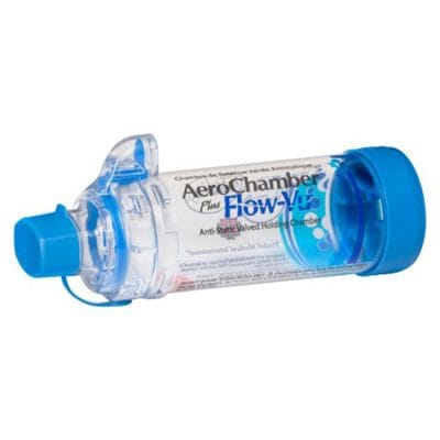 AEROCHAMBER PLUS FLOW-VU inhaler spacer with mouthpiece for puffer use