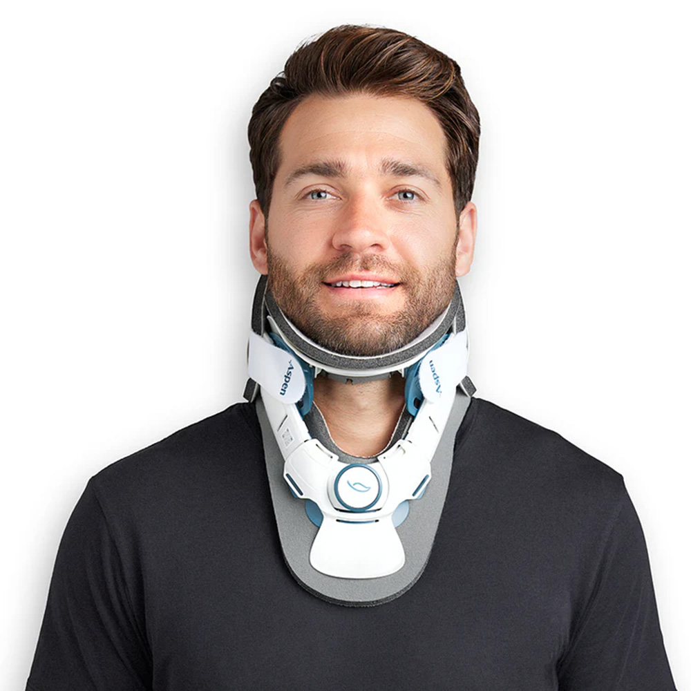 Patient wearing Aspen VRTX Cervical Collar front view