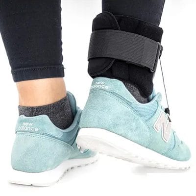 Posterior view of the Infracare Pero drop foot brace showing rear support and BOA dial adjustment system