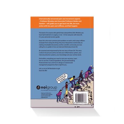 Knee Osteoarthritis Handbook back cover with book details and publisher information