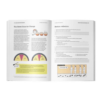 Open Resolve Back Pain Handbook showing back pain recovery illustrations